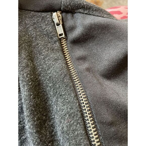 Yest Long Sleeve Zip Accent Dress 8 Mixed Media Contrast A-Line Goth Gray Black - Picture 5 of 6